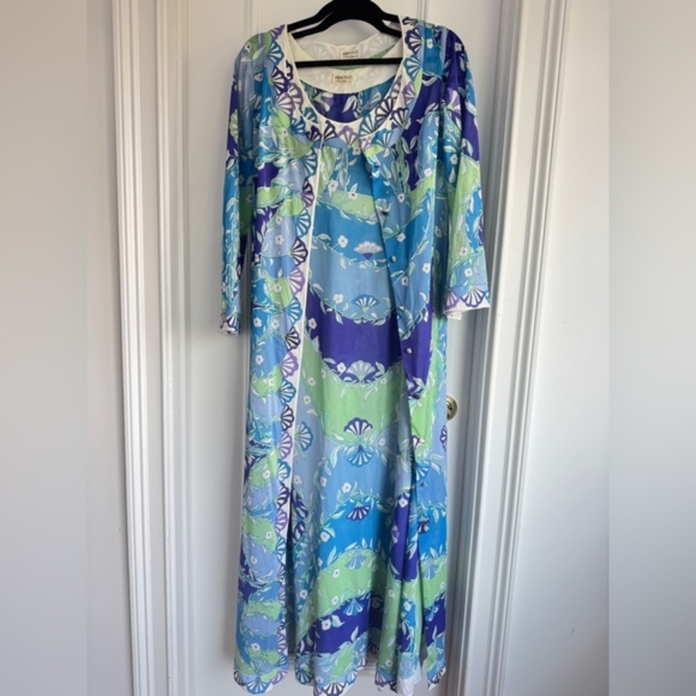 Rare Vintage Emilio Pucci Formfit Rogers EFPR Jet Set Kaftan and Dress - M